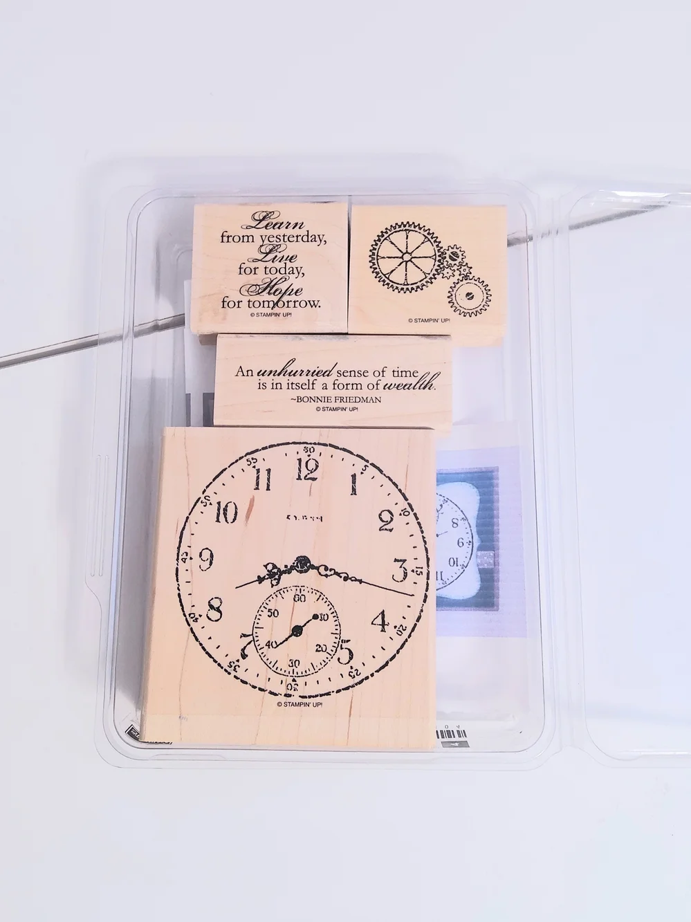 Stampin' Up! Wood-Mount Sense Of Time Stamp Set 4